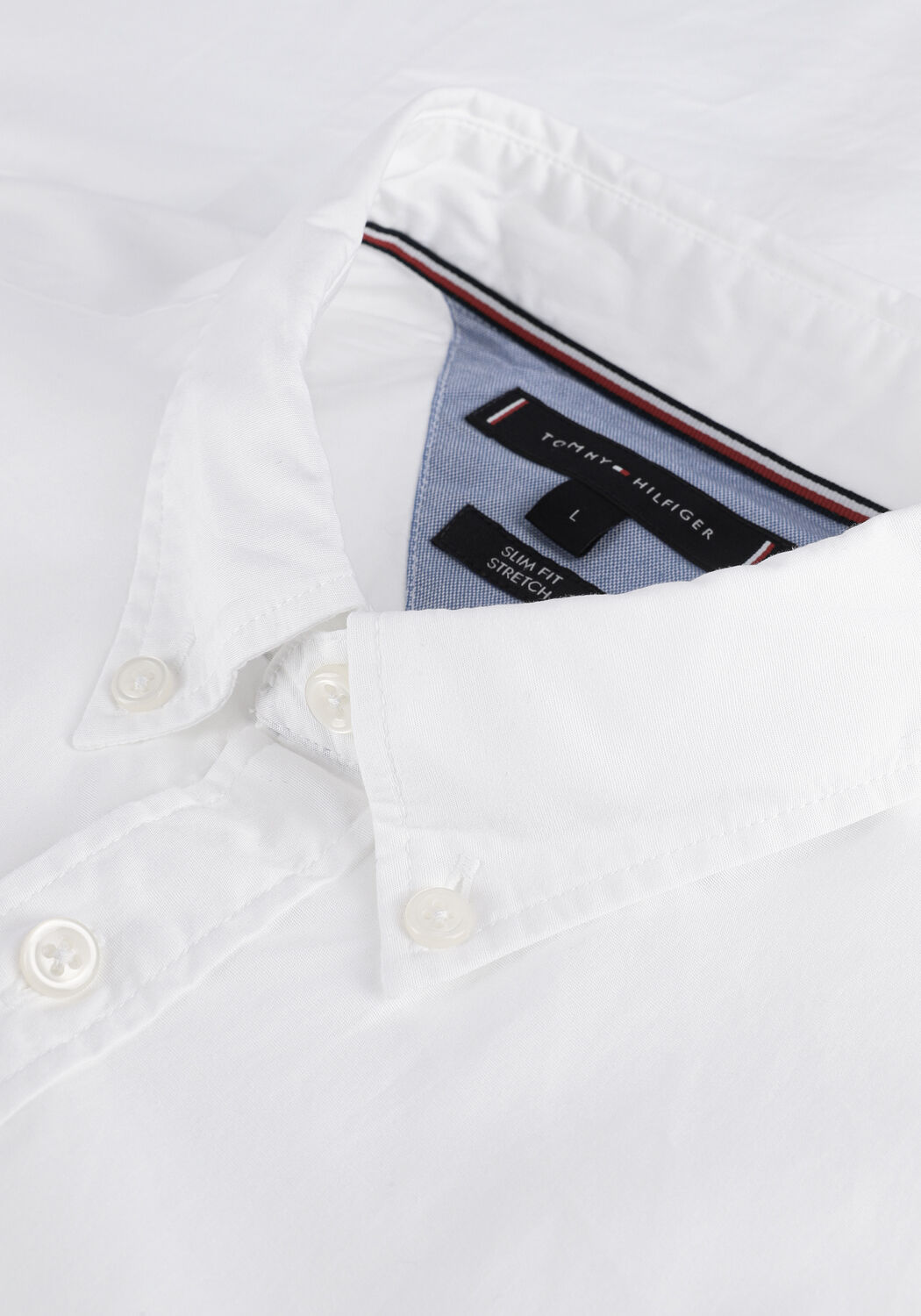 Witte TOMMY HILFIGER Casual overhemd CORE STRETCH SLIM POPLIN SHIRT - large