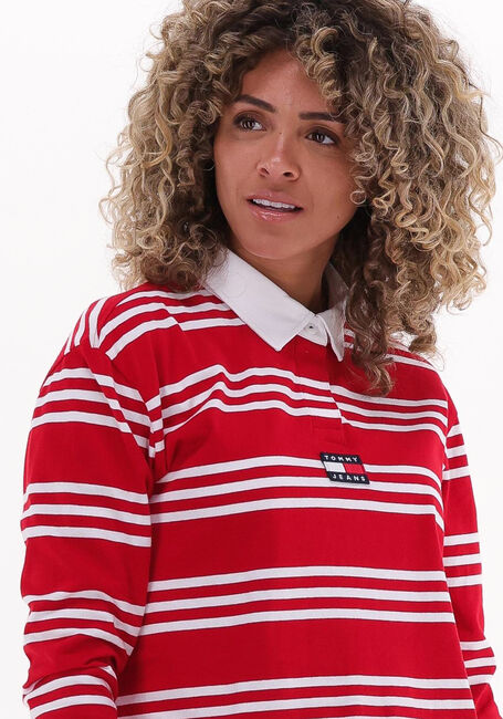 TOMMY JEANS TJW BXY CROP BADGE STRIPES POLO Hauts & T-shirts en rouge - large