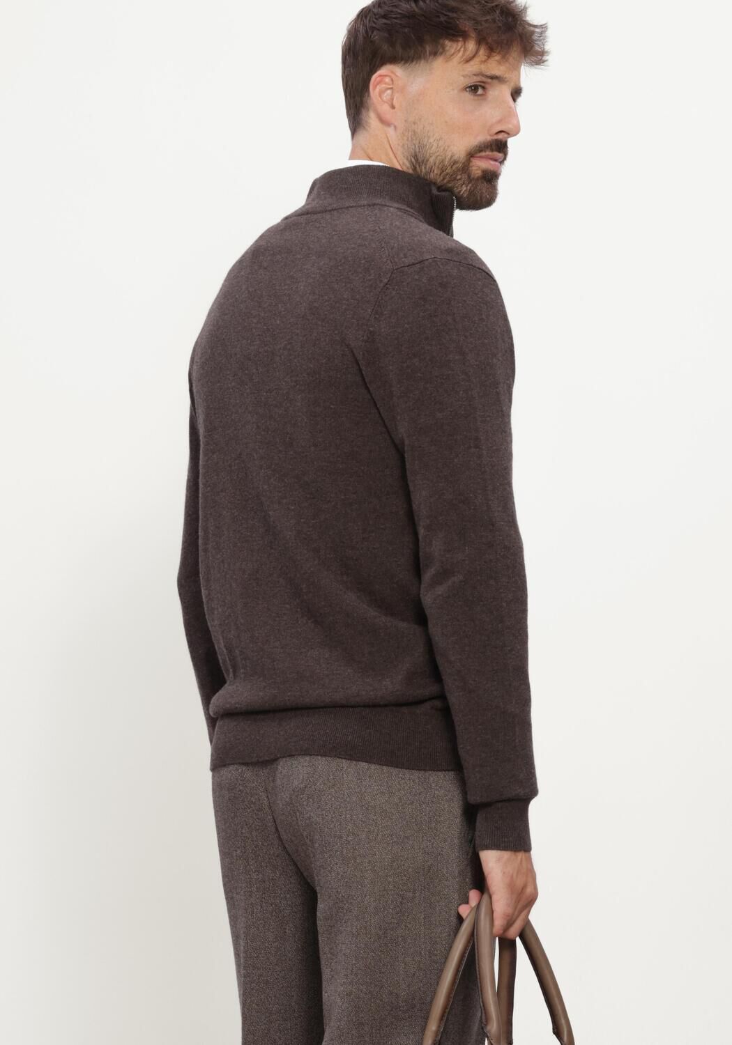 Bruine PROFUOMO Trui NEW WOOL BLEND - large