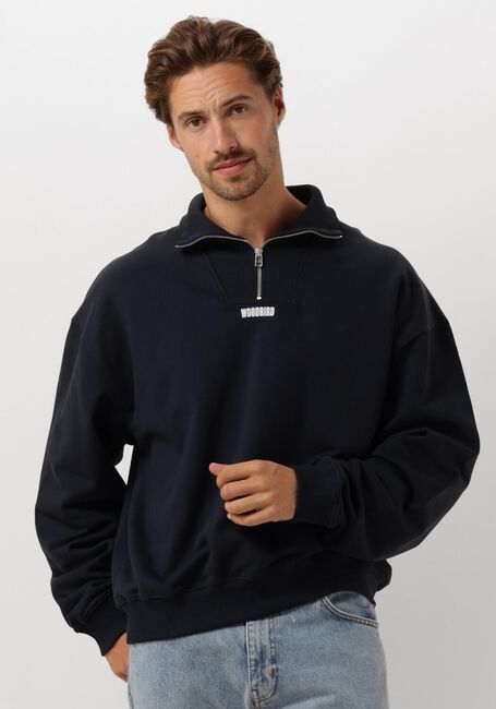 WOODBIRD Chandail WBLEE HALF ZIP Bleu foncé - large