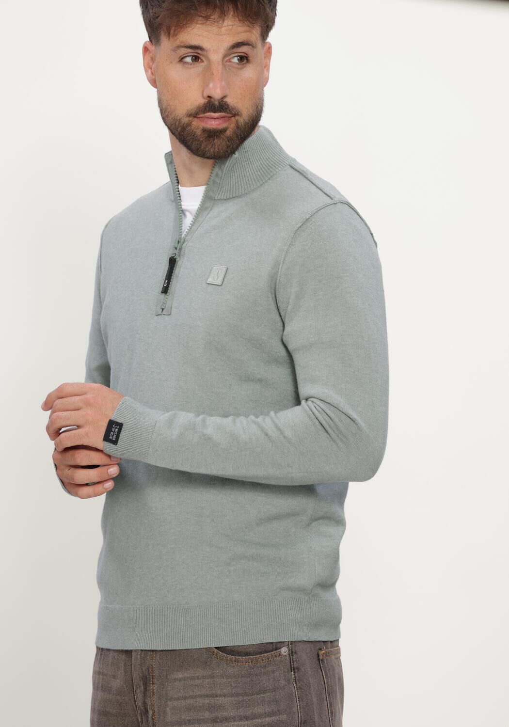 BUTCHER OF BLUE Pull CLIFDEN HALFZIP en vert - large