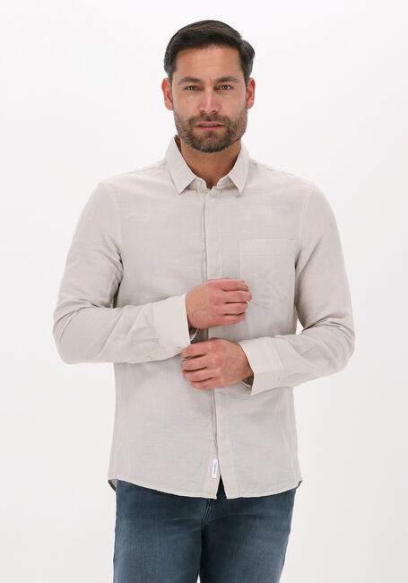 CALVIN KLEIN Chemise décontracté COTTON LINEN CHEST POCKET SHIRT en beige - large