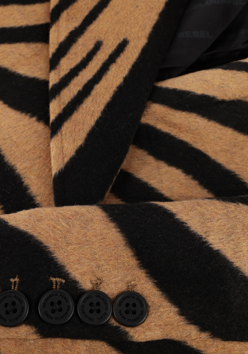 Bruine COLOURFUL REBEL Mantel ZANIA DOUBLE BREASTED WOOL LONG COAT - large