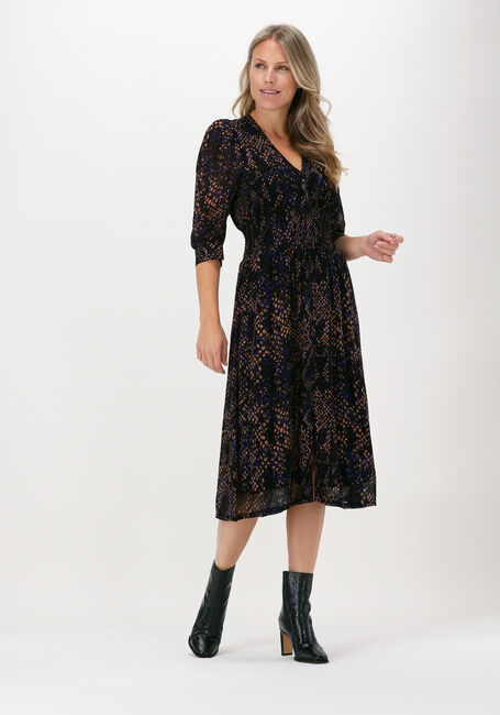 Zwarte SECOND FEMALE Midi jurk FLORETTE MIDI DRESS - large