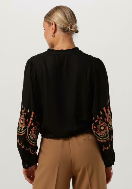 Zwarte SUMMUM  TOP EMBROIDERED CREPE - large