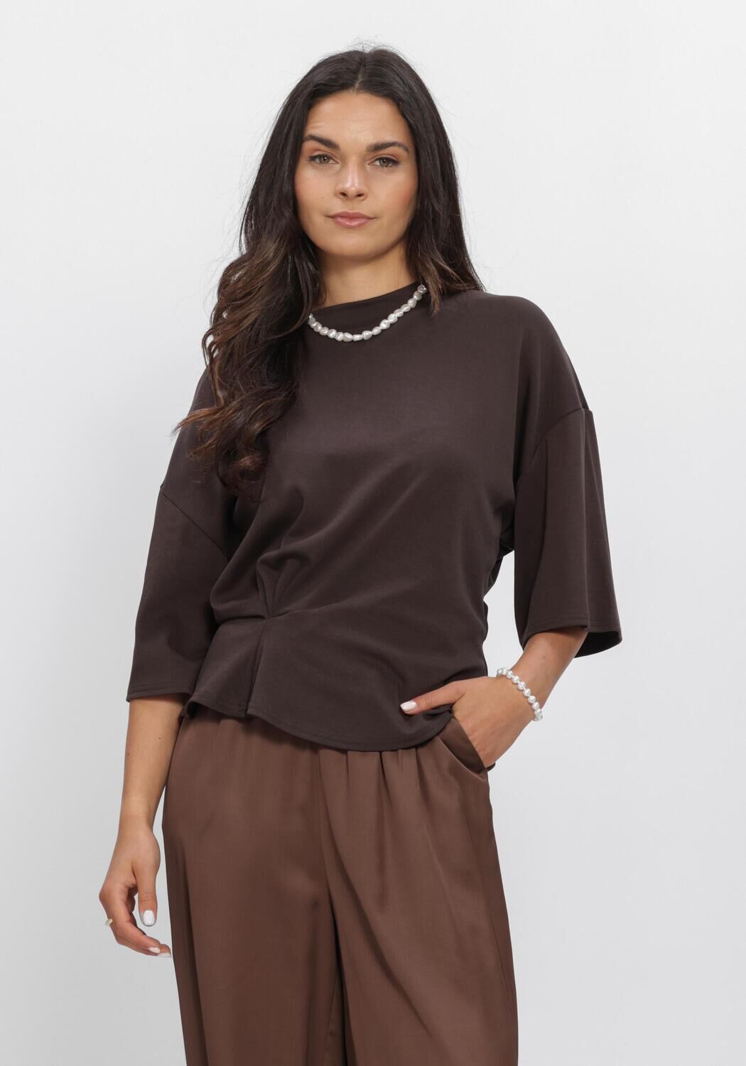 SECOND FEMALE Haut MISSOURI TEE en marron - large