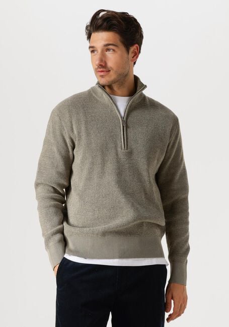 SELECTED HOMME Pull SLHRODNEY LS HIGH NECK HALF ZIP en vert - large