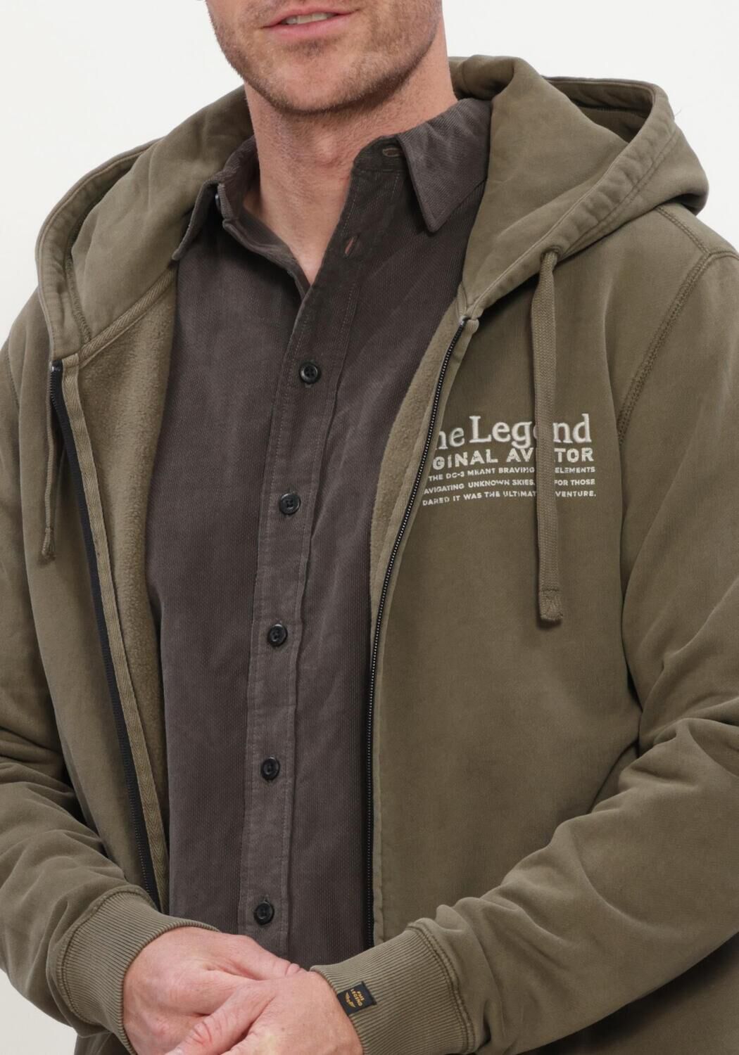 PME LEGEND Chandail HOODED DRY PEACHED FLEECE GD Kaki - large