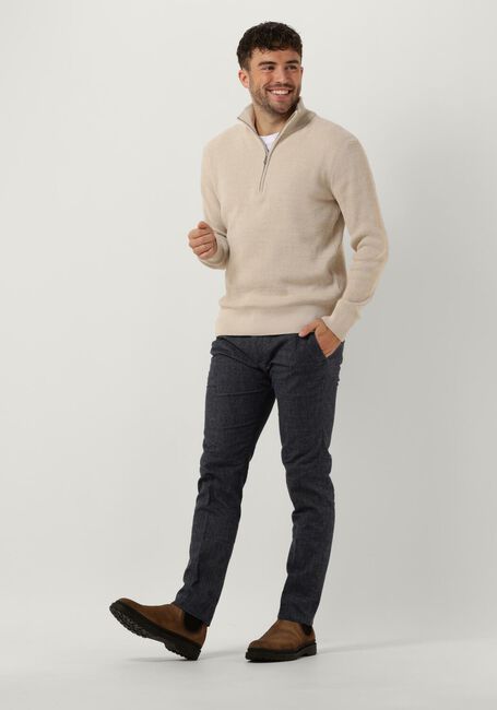 Donkerblauwe TOMMY HILFIGER Pantalon BLEECKER FAKE SOLID WOOL LOOK - large