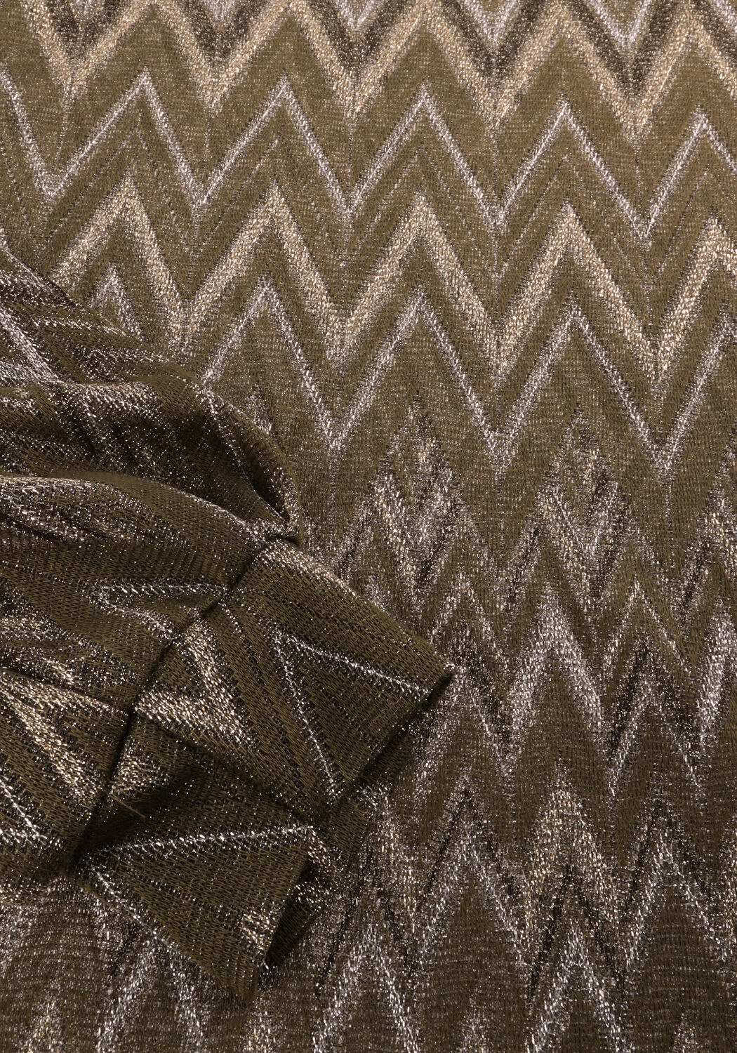 Groene SUMMUM Top TOP LONG SLEEVE ZIG ZAG LUREX - large