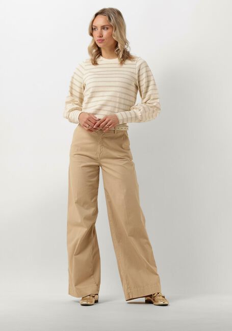 Gebroken wit SUMMUM Trui BALLOON SLEEVE TOP GLITTER STRIPE HEAVY JERSEY - large