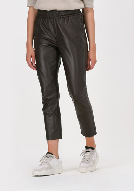 Bruine CO'COUTURE Pantalon SHILOH CROP LEATHER PANT - large