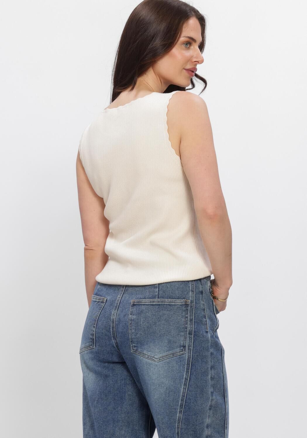 OBJECT Haut OBJKELLY S/L RE O-NECK TOP en beige - large