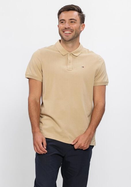 Beige TOMMY JEANS Polo TJM SLIM PLACKET POLO EXT - large