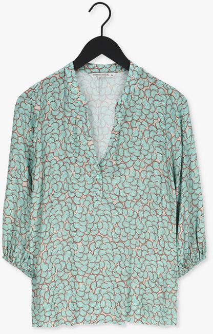 Turquoise SUMMUM Blouse TOP BALLOON SLEEVES ALL OVER P - large