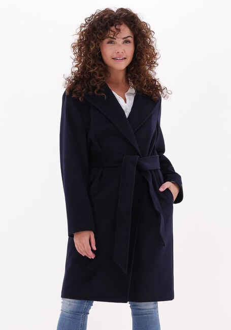 TOMMY HILFIGER Manteau WOOL BLEND DB BELTED COAT Bleu fonc&eacute; - large