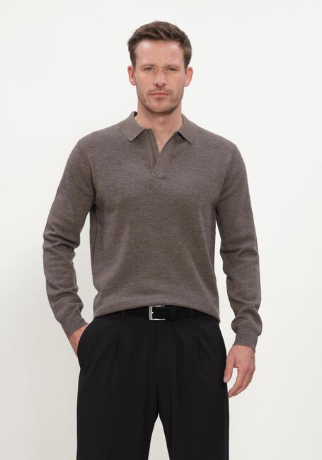 GENTILUOMO Pull POLO ZIP LS en taupe - large