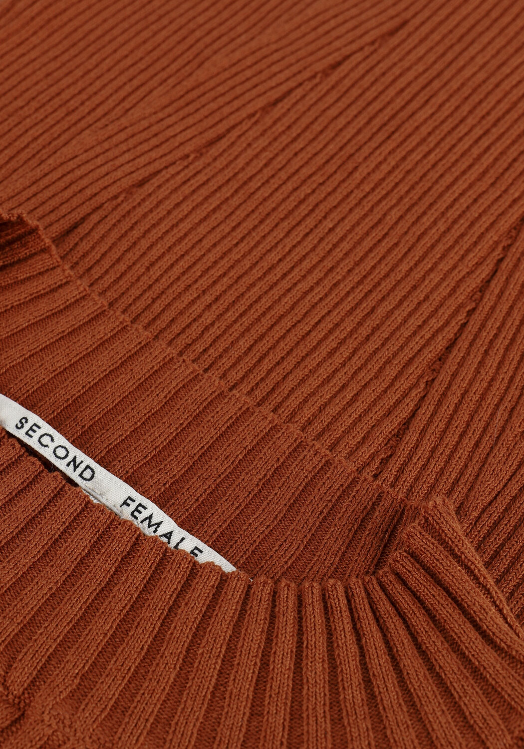 SECOND FEMALE Col roul&eacute; CANILLU KNIT O-NECK en marron - large