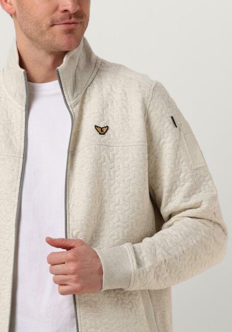 Gebroken wit PME LEGEND Vest ZIP JACKET JACQUARD INTERLOCK SWEAT - large
