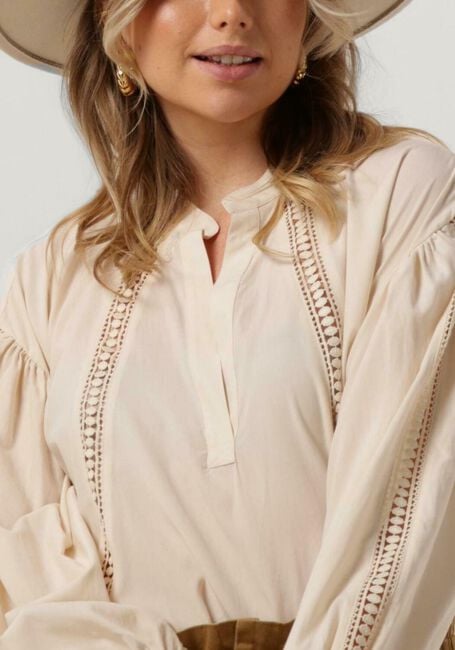 Witte SUMMUM  TOP LACE ACCENT TENCEL/COTTON - large
