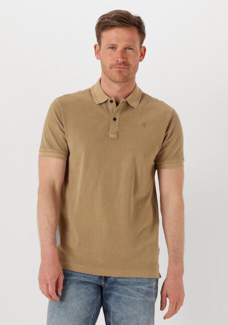 G-STAR RAW Polo DUNDA OVERDYED SLIM POLO S\S en beige - large