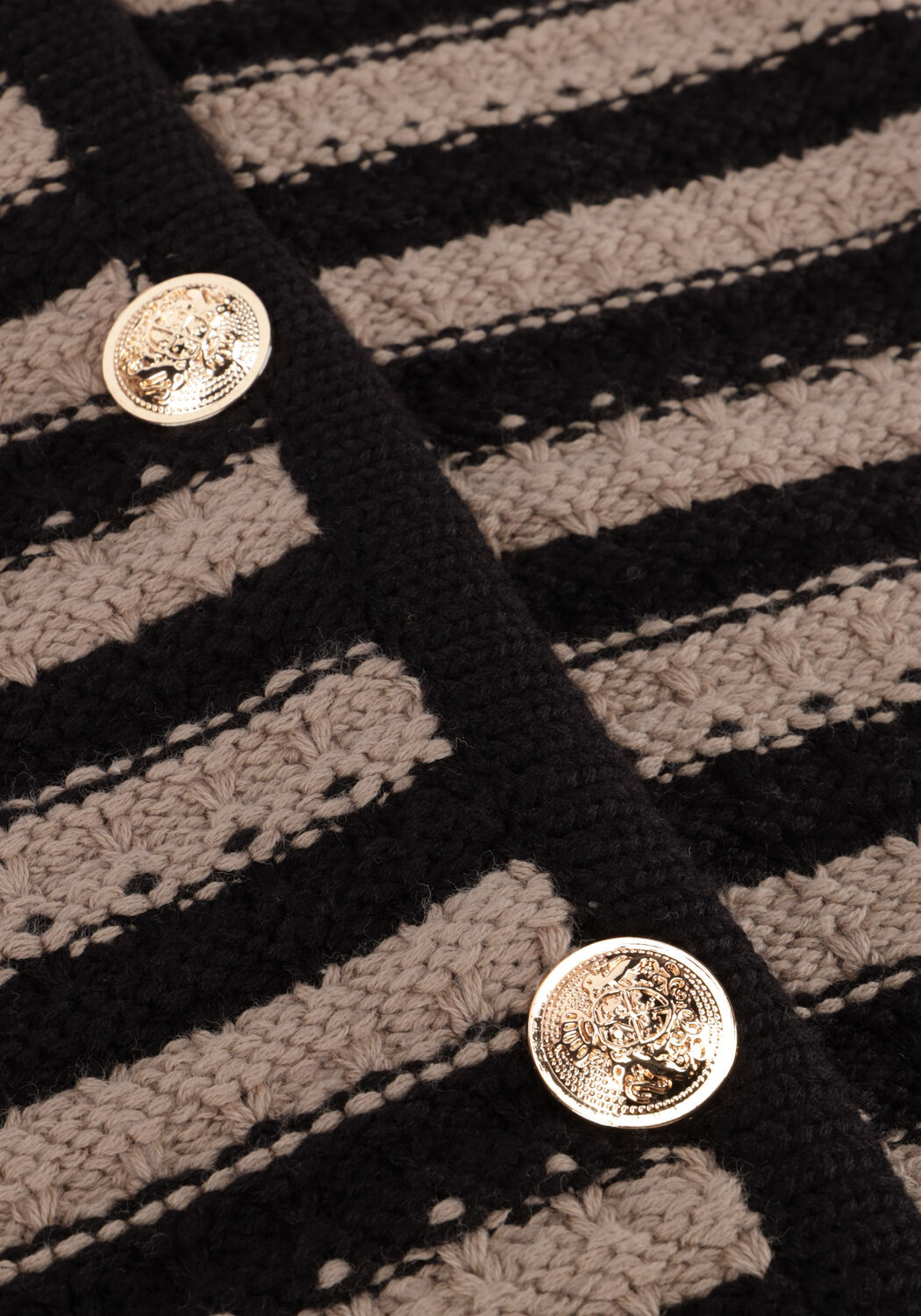 Taupe NEO NOIR Vest LIMONE STRIPE KNIT JACKET - large