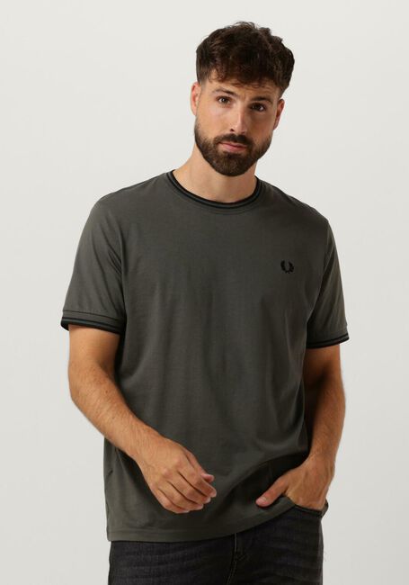 FRED PERRY T-shirt TWIN TIPPED T-SHIRT Olive - large
