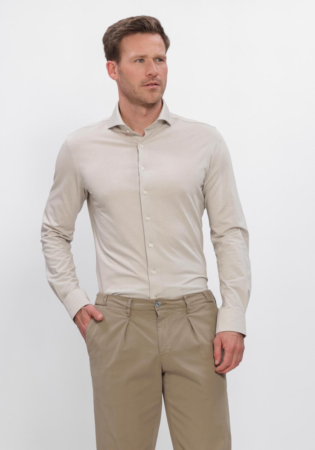Zand PROFUOMO Casual overhemd JAPANESE KNITTED - large