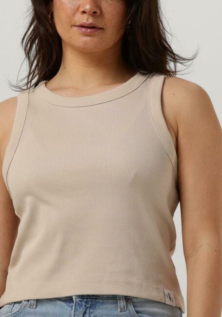 Beige CALVIN KLEIN Top RAB RIB TANK TOP - large