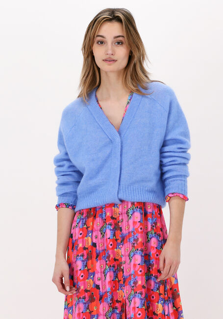 SECOND FEMALE Gilet BROOK KNIT BOXY CARDIGAN en bleu - large