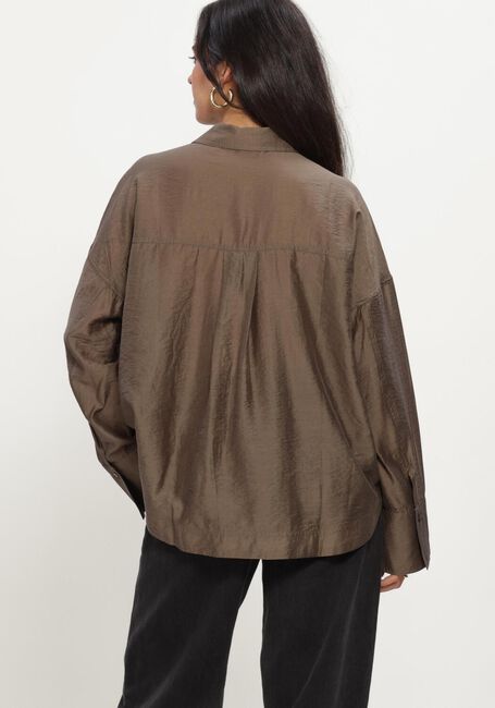 Taupe ROUGE EDIT  ROUALININA MAE L/S OVERSIZED SHIRT - large