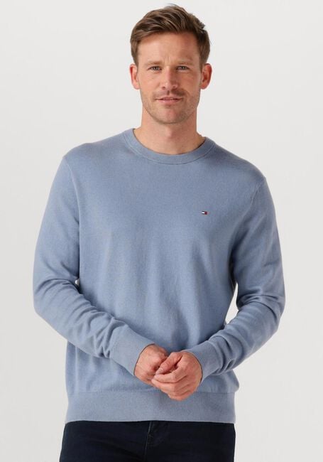 Lichtblauwe TOMMY HILFIGER Trui PIMA ORG CTN CASHMERE CREW NECK - large