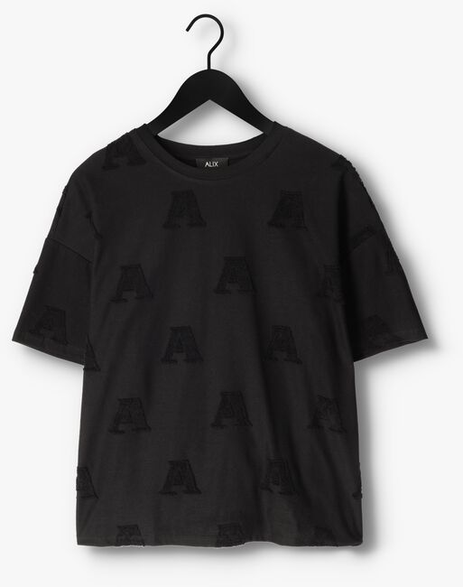 ALIX THE LABEL T-shirt LADIES KNITTED A JACQUARD T-SHIRT en noir - large