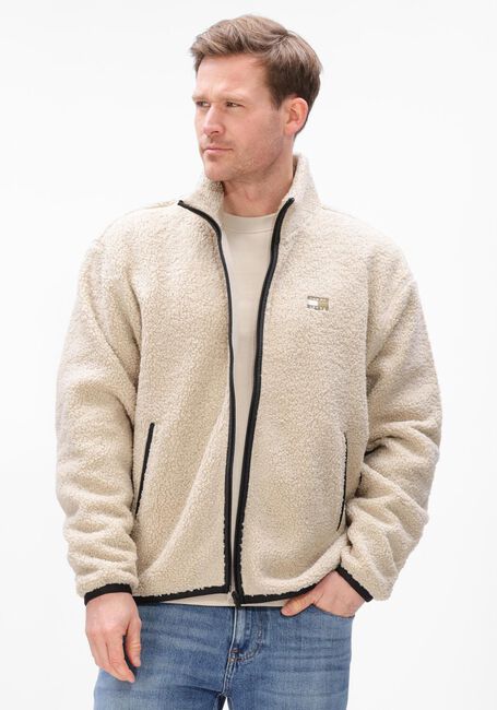 Creme TOMMY JEANS Teddy jas TJM RLX BADGE ZIP-THRU EXT - large
