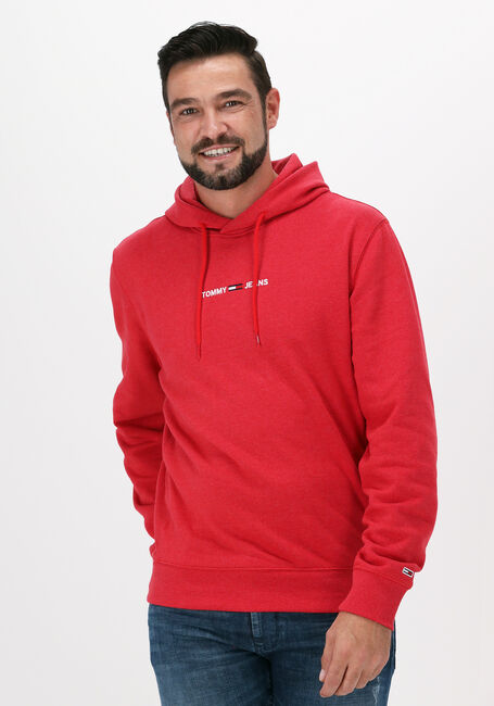 TOMMY JEANS Chandail TJM STRAIGHT LOGO HOODIE en rouge - large