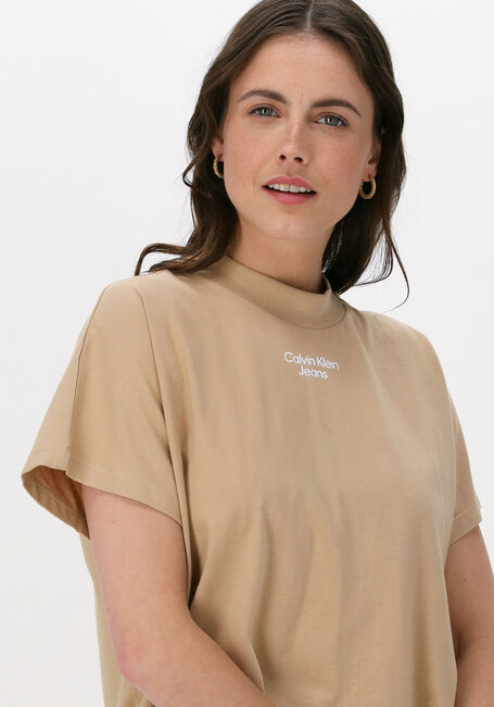 CALVIN KLEIN T-shirt STACKED LOGO LOOSE TEE Sable - large