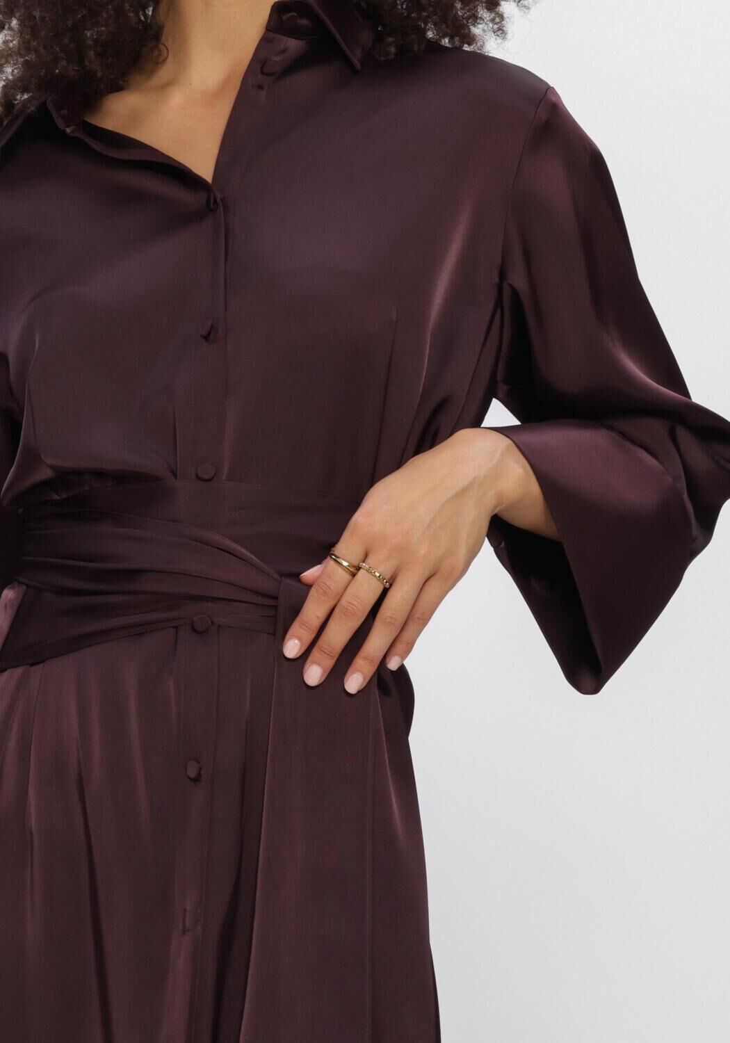 DANTE6 Mini robe NOANNE SATIN-WRAP DRESS Bordeaux - large