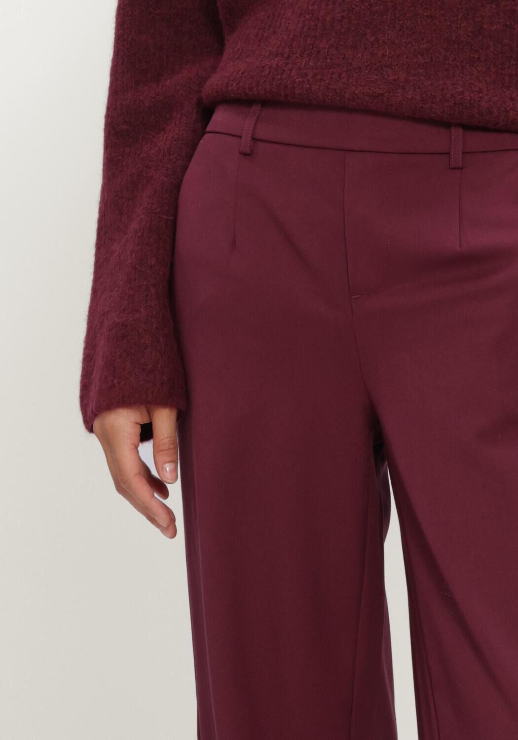 Bordeaux OBJECT Wijde broek OBJLISA WIDE PANT - large