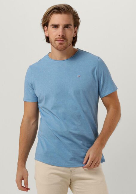 Blauwe TOMMY JEANS T-shirt TJM SLIM JASPE C NECK - large