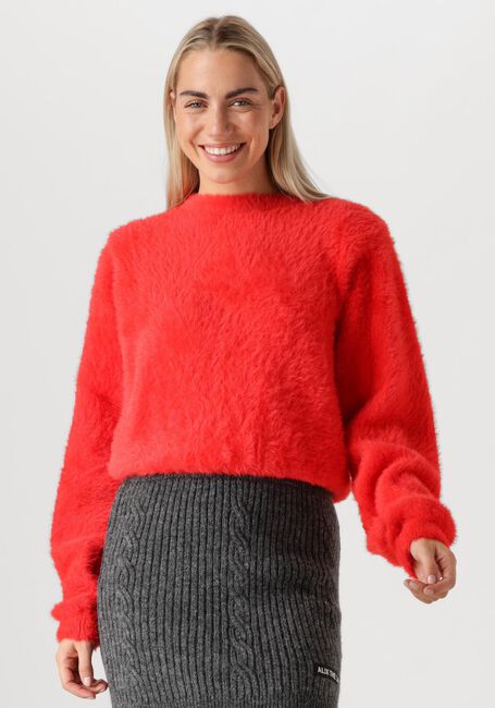 ALIX THE LABEL Pull LADIES KNITTED MOHAIR LOOK en rouge - large