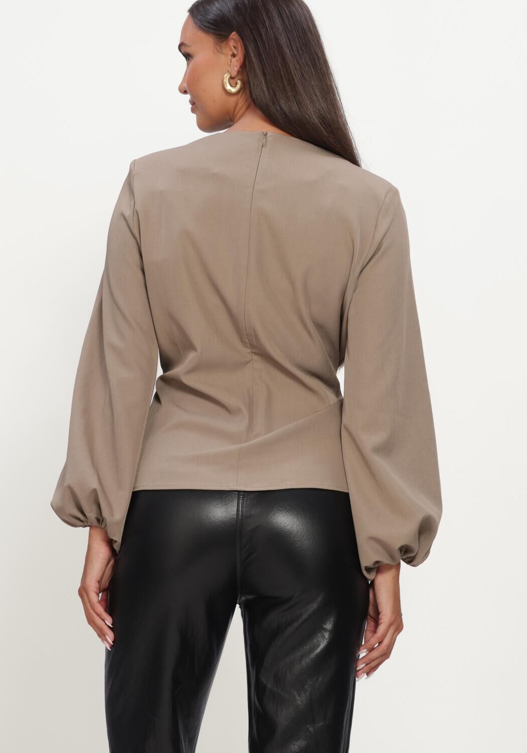 Taupe CO'COUTURE  LUNACC TIE BLOUSE - large
