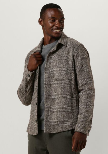 PROFUOMO Surchemise OVERSHIRT KNIT CHECK en gris - large