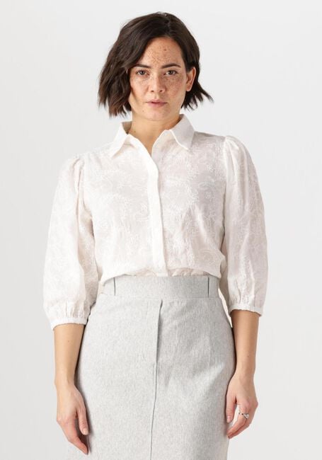 Witte JANSEN AMSTERDAM  OUMA BLOUSE WFE 722 3/4 PUFFED SLEEVE - large