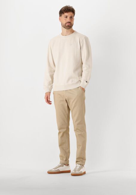 Ecru CAST IRON Trui LONG SLEEVE R-NECK REGULAR FIT TWILL - large