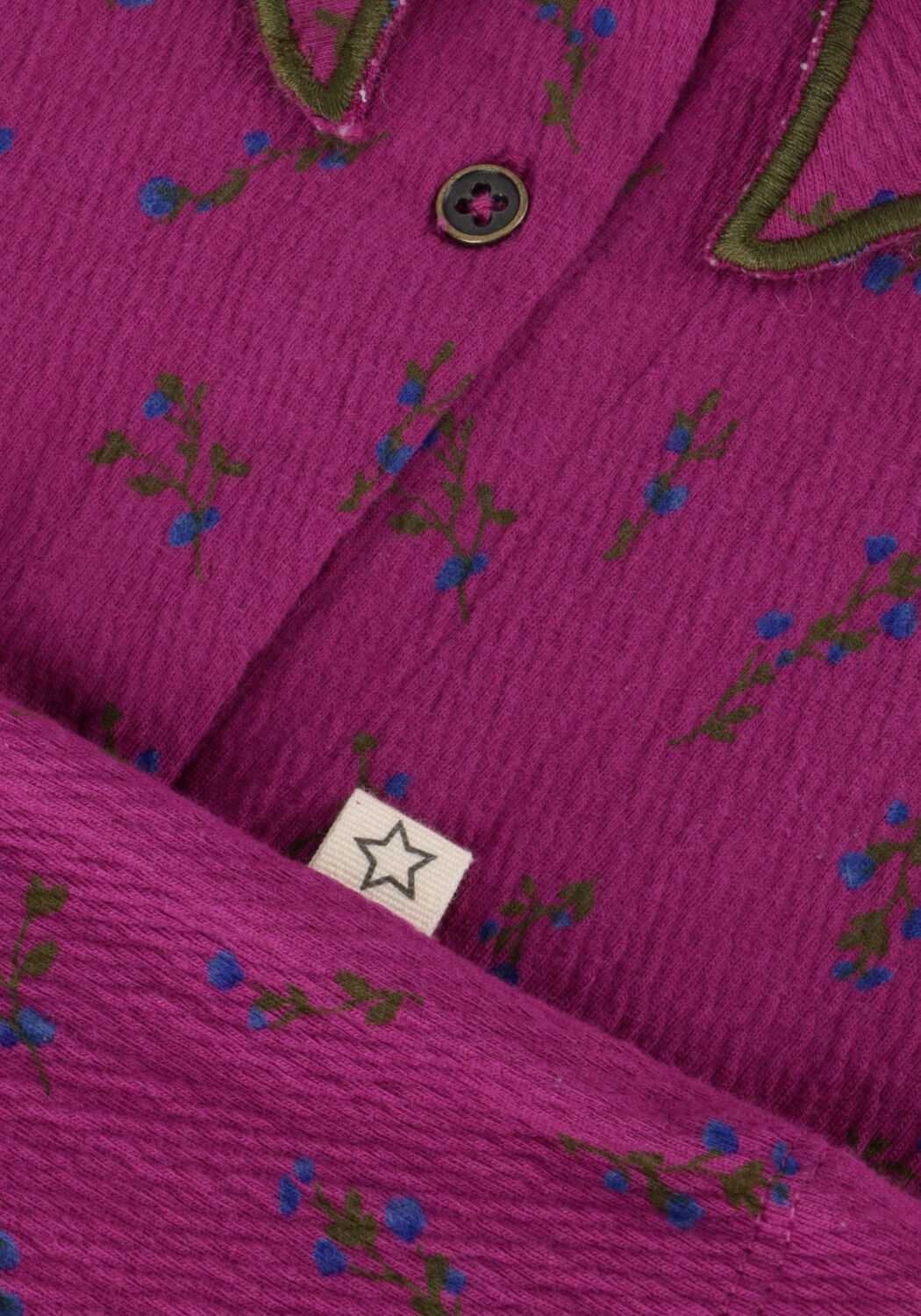 Paarse YOUR WISHES  ANTIQUE FLOWER COLLAR TOP - large