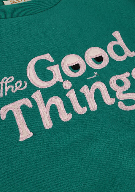 Groene SCOTCH & SODA Trui PLEATED SLEEVE DETAIL ARTWORK - large