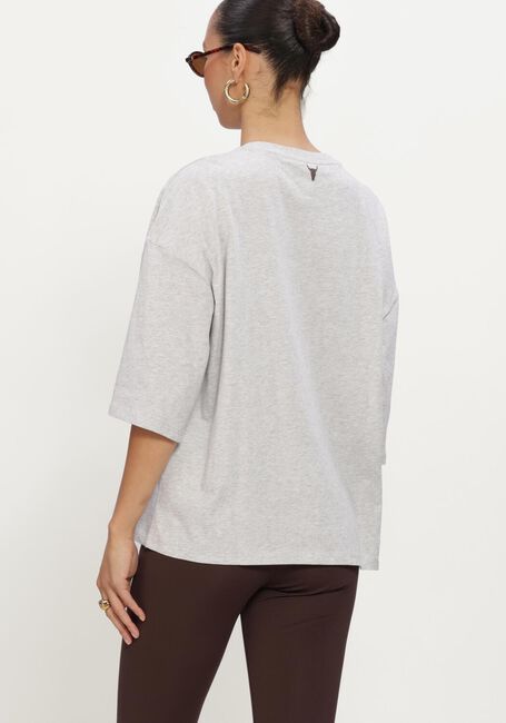 Grijze ALIX THE LABEL Tops & T-shirts LADIES KNITTED THE LABEL OVERSIZED T-SHIRT - large
