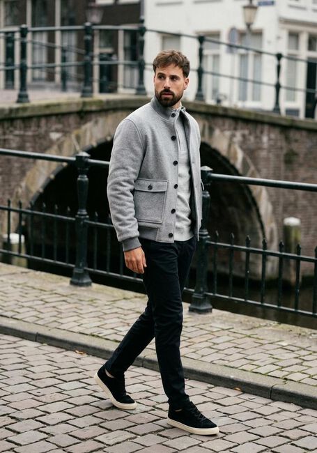 PROFUOMO Jack OUTERW BMBR KNIT JACK en gris - large