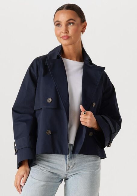 Donkerblauwe WITHBLACK Jack WBLOPHELIA SHORT TRENCHCOAT - large