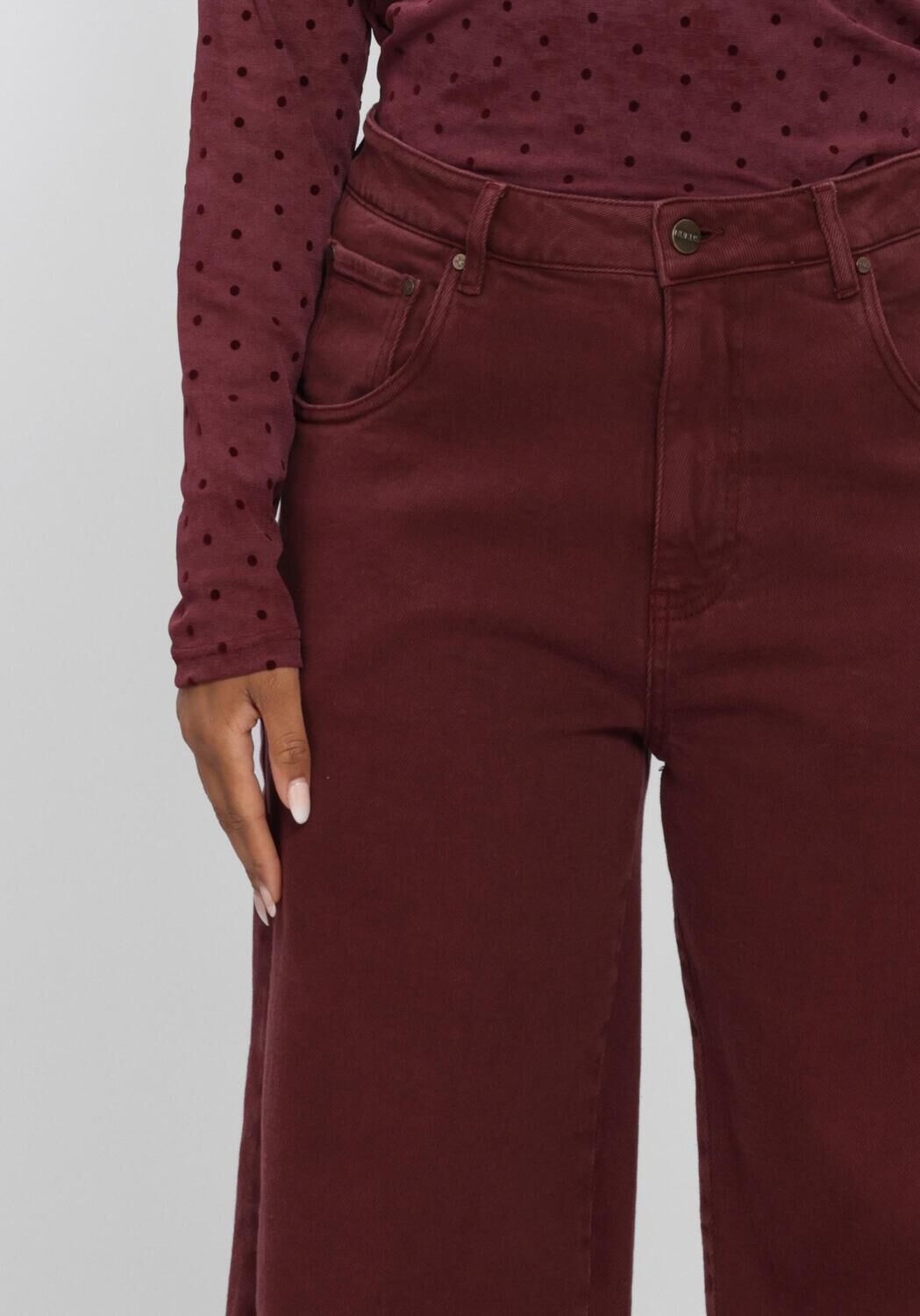 NUKUS Pantalon large PETRA PANTS Bordeaux - large